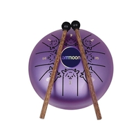 ammoon 5, 5 Zoll Mini Steel Zungentrommel 8 Noten C Key Handpan Drum Percussion Instrument mit chinesischem Tierkreismuster und Tasche Musikbuchschlägel (Hundemuster & Hellpurpurne Farbe)