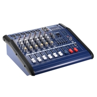 ammoon 6 Kanal-Digital-Mic Line-Audio-Mischpult Power Mixer Verstärker mit 48V Phantomspeisung USB / SD-Slot für die Aufnahme DJ Bühne Karaoke
