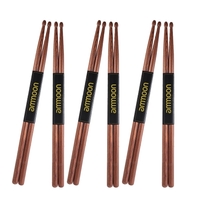 Ammoon 6 Paar 5A Holz Drumsticks Drum Sticks Mahagoni Holz Drum Set Zubehör