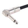 Ammoon 6-Pack Gitarren Effektpedal Instrument Patchkabel 15cm / 0.5ft lang mit 1/4 Zoll 6, 35mm Silber rechtwinklig Stecker schwarz + weiß gewebte Jacke