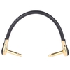ammoon AC-20 15cm/0, 5 Fuß Höhe hochwertige Gitarren Kabel Patchkabel mit 1/4 Zoll 6, 35 mm Golden rechtwinklige Stecker PVC für Effekt-Pedale-Instrument