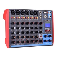 ammoon AG-8 Tragbarer 8-Kanal-Mischpult Digitaler Audiomischer + 48-V-Phantomspeisung Unterstützt BT / USB / MP3-Verbindung für Musikaufnahmen DJ Network Live Broadcast Karaoke