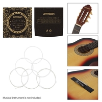 ammoon AGS-02 Classical Guitar Strings Transparent Nylon versilbertem Kupfer Normal Tension 6-Packung (0, 028-0, 045)