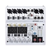 Ammoon AM-6R 8-Kanal Soundkarte Digital Audio Mixer Mischpult Eingebaute 48V Phantomspeisung Unterstützung von 5V Power Bank mit Netzteil USB Kabel für die Aufnahme DJ-Netzwerk Live-Sendung Karaoke