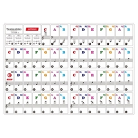 Ammoon Colored Piano Keyboard Aufkleber für 37/49/61/88 Key Keyboards abnehmbare transparent für Kinder Anfänger Klavier Praxis lernen