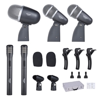 Ammoon DM-DX8 5-teiliges professionelles drahtgebundenes Schlagzeugmikrofon Mic Kit