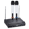ammoon Dual Channel VHF Wireless Handheld Mikrofonsystem 2 Mics 1 Receiver 6.35mm Audiokabel für Karaoke Family Party Performance Präsentation Öffentliche Adresse