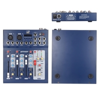 Ammoon F4-USB 3 Kanal Digital Mikrofon Line Audio Mixer Mischkonsole mit 48V Phantomspeisung für Recording DJ Bühne Karaoke Musik Wertschätzung