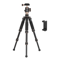 Andoer 53cm / 21 "Reise Portable Mini Tabletop Stativ mit Telefon Stativ + Kugelkopf Schnellwechselplatte
