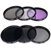 Andoer 55mm Objektiv-Filter Kit UV + CPL + FLD + ND (ND2 ND4 ND8) mit Carry Pouch / Objektivdeckel / Objektivdeckel Halter / Tulip & Rubber Lens Hoods / Reinigungstuch