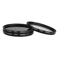 Andoer 58mm Fader ND Filter Kit Neutrale Dichte Fotografie Filter Set (ND2 ND4 ND8) für Nikon Canon Rebel T5i T4i EOS 1100D 650D 600D DSLRs