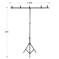 Andoer 5x2ft Einfarbiger Hintergrund Fotografie-Kit mit 5x2ft T-förmigem Hintergrund Verstellbarer Ständer 5 Federklemmen