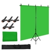 Andoer 5x2ft Einfarbiger Hintergrund Fotografie-Kit mit 5x2ft T-förmigem Hintergrund Verstellbarer Ständer 5 Federklemmen