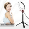 Andoer 6-Zoll-LED-Ringlicht-Kit mit 1 * Ringlicht 3200K-6500K Dimmbar mit USB-Stromversorgung + 1 * Desktop-Stativ + 1 * flexibler Metallkugelkopf für Live-Streaming Online-Unterricht Videokonferenzbeleuchtung Produktfotografie