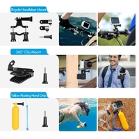 Andoer 60-in-1-Action-Kamera-Zubehör-Set Sportkamera-Zubehör-Set Ersatz für GoPro Hero 9 8 Max 7 6 5 Insta360 Xiaomi YI Action-Kameras mit Tragetasche