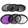 Andoer 62mm Lens Filter Kit UV + CPL + FLD + ND (ND2 ND4 ND8) mit Carry Pouch / Objektivdeckel / Objektivdeckel Halter / Tulip & Rubber Lens Hoods / Reinigungstuch