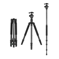 Andoer 64inch Leichte Reise Carbon Fibre Stativ Einbeinstativ mit Kugelkopf Tragetasche für Digital DSLR Videokamera Camcorder