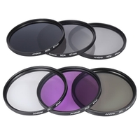 Andoer 67mm Lens Filter Kit UV + CPL + FLD + ND (ND2 ND4 ND8) mit Carry Pouch / Objektivdeckel / Objektivdeckel Halter / Tulip & Rubber Lens Hoods / Reinigungstuch