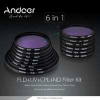 Andoer 67mm UV + CPL + FLD + ND(ND2 ND4 ND8) Fotografie Filter Kit Set UV Circular Polfilter fluoreszierende Graufilter Filter für Canon Nikon Sony Pentax DSLR-Kameras