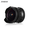 Andoer 7, 5 mm F2, 8 Fisheye-Objektiv mit manueller Fokussierung 180 ° Ultra-Weitwinkel-E-Mount-Objektiv mit großer Blende Kompatibel mit der ILDC-Rahmenkamera A6600 A6100 A6400 A6500 A6300 A6000 5100 A77II von Sony