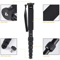 Andoer A-555 6-Abschnitt Compact tragbare Fotografie Aluminiumlegierung Einbeinstativ Einbeinstativ-Stick für Nikon Canon Sony Pentax Kamera Max. Last 10kg / 22lbs