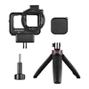 Andoer Action Camera Vlog Kit inklusive Videokäfig mit doppeltem 55-mm-Filteradapter für Kaltschuhhalterung + ausziehbarem Selfie-Stick-Stativersatz für GoPro Hero 9