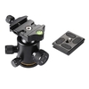 Andoer Aluminium Legierung Ball Head Kugelkopf max. Belastung 3KG mit Schnellverschluss-Platte 1/4" Schraube für Kamera Stativ Fuhrung