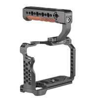 Andoer Aluminiumlegierung Kamera Käfig Griff Griff mit Kaltschuh Universal 1/4 3/8 Zoll Gewindelöcher mit Magnetschlüssel Ersatz für Sony A7SIII