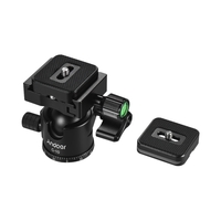 Andoer C-10 Aluminiumlegierung Kamera Stativ Kugelkopf Mini Kugelkopf Low Schwerpunkt + 1 stück Ersatz Schnellwechselplatte für Canon Nikon Sony DSLR ILDC Kameras max. Laden Sie 6kg Schwarz