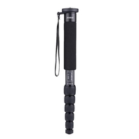 Andoer C-555 155cm / 5, 1ft Carbon Fibre Kamera Monopod Unipod Stick 6-teilig mit Tragetasche Max. Laden Sie 10kg / 22Lbs für Nikon Canon Sony A7 Pentax Camcorder Video Stuido Fotografie