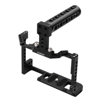 Andoer Camera Cage + Top Handle Kit Aluminiumlegierung mit doppelter 1/4 Zoll Schraube zur Kaltschuhhalterung