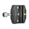 Andoer CL-70N 70mm Aluminiumlegierung Schnellverschluss QR Platte Clamp 3/8-Zoll mit 1/4-Zoll-Adapter & Wasserwaage für Arca Schweizer Benro Acratech Kirk Wimberley Gitzo Manfrotto RRS QR Platte