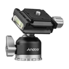 Andoer Compact Panorama Kugelkopf Stativadapter Mini-Kugelkopf mit Schnellwechselplatte 1/4 Zoll Schraubanschluss Aluminiumlegierung CNC-Bearbeitung 5kg/11lbs Tragfähigkeit