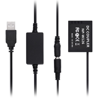 Andoer CP-W126 USB Power Kit DC-Koppler Dummy-Akku Ersetzen Sie den NP-W126-Akku mit USB-DC-Konverter Stromkabel Einzelner USB-Eingang Kompatibel mit Fujifilm X-T2 X-T3 X-T10 X-T20 X-T100 XH1 X100F XA3 XA5 XA2 XA10 XE3 X-Pro2 Kameras