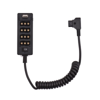 Andoer D-Tap B-Buchse D-Tap-Stecker auf 8-Port D-Tap-Buchse Spliter-Stromkabelanschluss mit USB-Schnittstelle 8V / 12V DC-Buchsenersatz für ARRI RED-Kameras V-Mount-Batteriemonitore