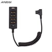 Andoer D-Tap B-Buchse D-Tap-Stecker auf 8-Port D-Tap-Buchse Spliter-Stromkabelanschluss mit USB-Schnittstelle Ersatz für ARRI RED-Kameras V-Mount-Batteriemonitore