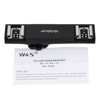 Andoer Dual-Blitzschuh Flash Light Speedlite Bracket Splitter für Canon 7DII 70D 5DR 5DRS 5DIII 6D DSLR Kamera Camcorder