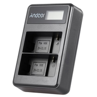 Andoer EN-EL15 Wiederaufladbare LED-Anzeige Li-Ionen-Akku-Ladegerät Pack 2-Slot USB-Kabel-Kit für Nikon 1 V1 D600 D610 D750 D800 D810 D810A D7000 D7100 Smart D7200 SLR-Digitalkamera
