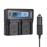 Andoer EN-EL15 Zweikanal-Digitalkamera-Akkuladegerät LCD-Display für Nikon D500 D610 D7000 D7100 D750 D800 D810 D7200 mit DC-Autoladegerät