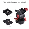 Andoer Fluid Hydraulischer Kugelkopf Aluminiumlegierung Neigekopf mit Schnellwechselplatte 1/4 & 3/8 Zoll Schraublochschnittstelle Traglast 10kg für Kamera-Camcorder-Stativ