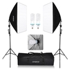 Andoer Fotografie Studio Cube Regenschirm Softbox Licht Beleuchtung Zelt Kit Foto Video Ausrüstung 2 * 135W Lampe 2 * Stativ 2 * Softbox 1 * Tragetasche für Portrait Produkt UK Stecker 220V