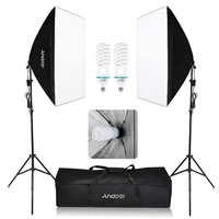 Andoer Fotografie Studio Cube Regenschirm Softbox Licht Beleuchtung Zelt Kit Foto Video Ausrüstung 2 * 135W Lampe 2 * Stativ 2 * Softbox 1 * Tragetasche für Portrait Produkt UK Stecker 220V