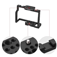 Andoer G85 Aluminiumlegierung Kamera Käfig mit vielen 1/4 "und 3/8" Montagebohrungen 2 Cold Shoe Sockel für Panasonic G85 / G80 ILDC Kamera zur Montage Mikrofon Monitor Video Licht Stativ