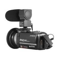 Andoer HDV-301LTRM 1080P FHD Digitale Videokamera Camcorder DV-Recorder IR Nightshot 24MP 16-fach Digitalzoom 3, 0-Zoll-LCD-Touchscreen mit 2 Akkus + 0, 39-fachem Weitwinkelobjektiv + externem Mikrofon + externem Mini-LED-Licht