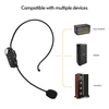 Andoer Headset Allzweck-Wireless-Mikrofon UHF-Wireless-Mikrofonsystem Eingebauter Akku mit 3, 5-mm-Stecker / 6, 35-mm-Konverter für Videoaufnahmen Vlogging Live-Streaming Lehrbesprechung Außenrede Marktförderung