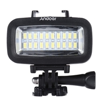 Andoer High Power 700LM Tauchen Video Fill-in-Licht-LED-Beleuchtung-Lampe Wasserdicht 40M 1900mAh eingebaute wiederaufladbare Batterie mit Diffusor für GoPro SJCAM Xiaomi Yi Sport Action Kamera