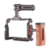 Andoer Kamera-Käfig-Kit aus Aluminiumlegierung mit Video-Rig-Griff am oberen Griff aus Holz für Sony A7R III / A7 II / A7III