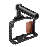 Andoer Kamerakäfig-Kit aus Aluminiumlegierung,  schützender Vlog-Käfig mit Holzhandgriff,  Metallgriff,  Filmherstellungssystem mit Blitzschuh für Mikrofonfülllicht,  kompatibel mit Fujifilm X-T4 ILDC-Kamera