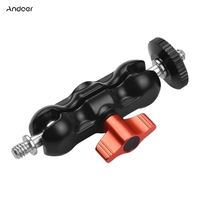 Andoer Knickarm-Monitorhalterung mit Doppelkugelkopf Standard 1/4-Zoll-Schraube für Kameramonitor LED-Licht Mikrofon Video-Rig