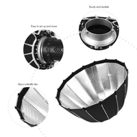 Andoer KP2-90 90cm/35inch Große Tragbare Softbox Professionelle Deep Parabolic Fotografie Schnelle Softbox mit Tragetasche für Live Stream Studiofotografie Portrait Videoaufnahmen